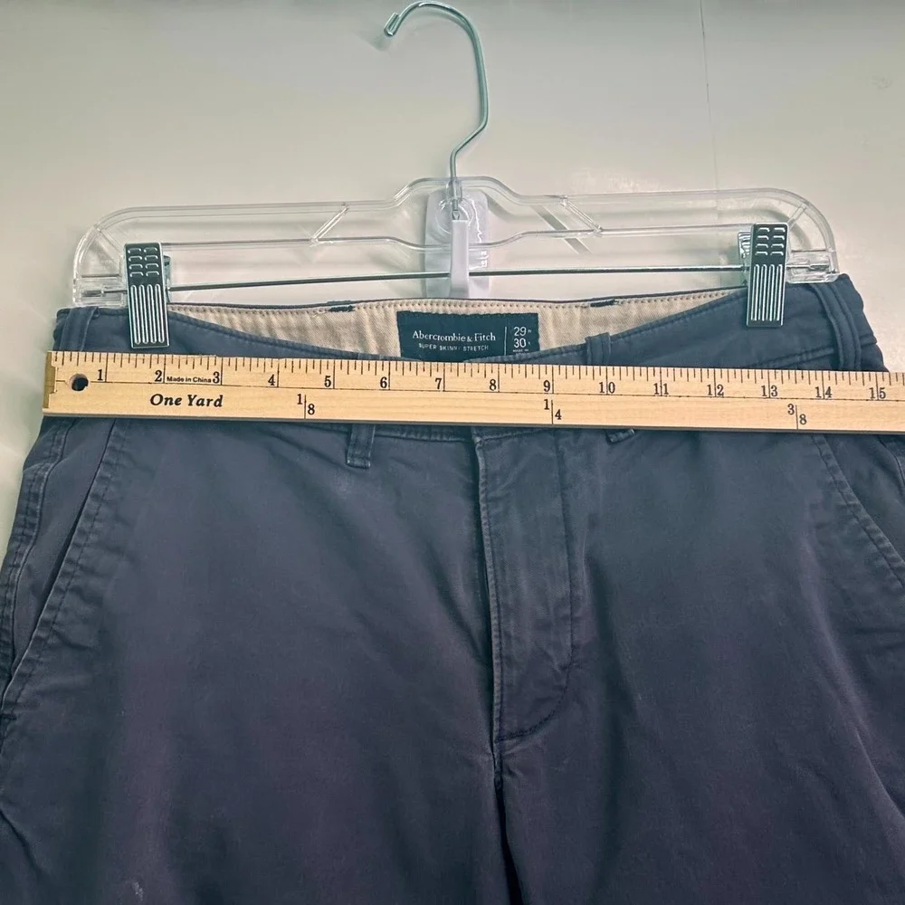 Abercrombie & Fitch Chino Pants Mens 29x30 Navy Stretch Super Skinny Leg Classic